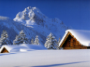 заснеженный домик в горах
